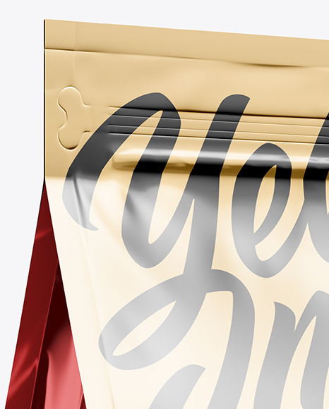 Metallic Coffee Bag Mockup   Half Side View PSD #2