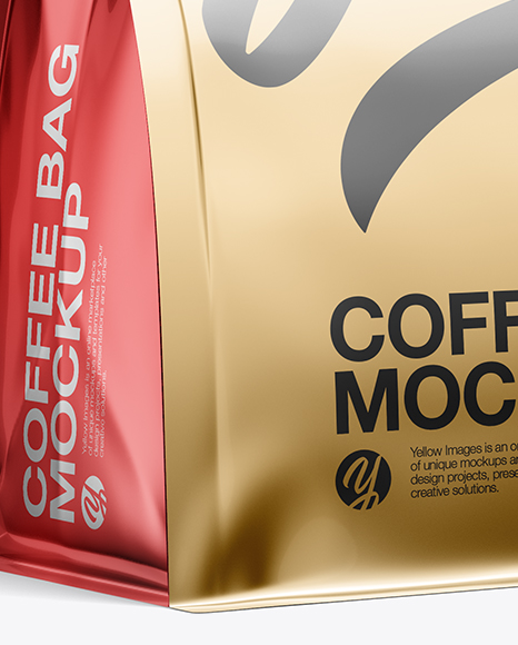 Metallic Coffee Bag Mockup   Half Side View PSD #1