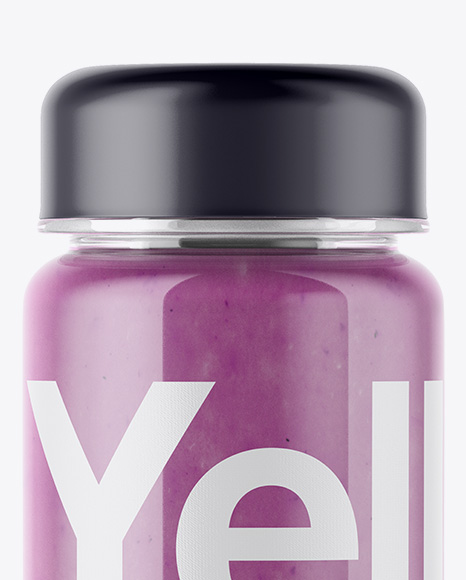 Blueberry Smoothie Bottle Mockup on Yellow Images Object Mockups