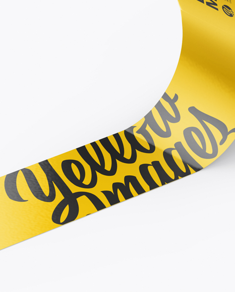 Glossy Duct Tape Mockup - Half Side View (High-Angle Shot) - Free