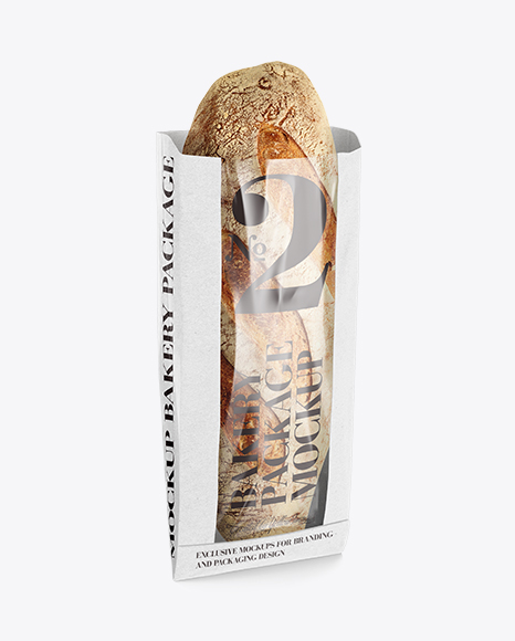 Download White Paper Bread Bag W Window Mock Up In Bag Sack Mockups On Yellow Images Object Mockups