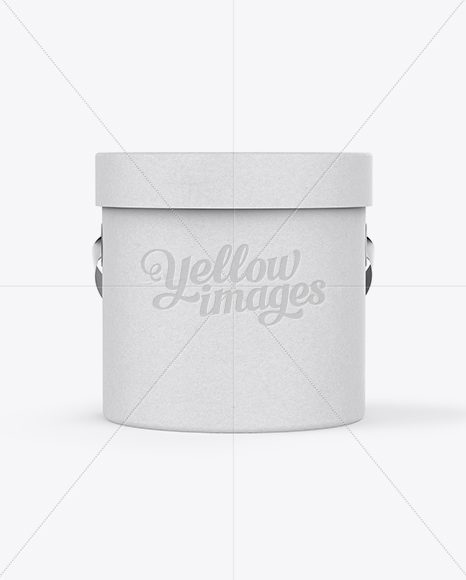 Download Round Flower Box Mockup Front View In Box Mockups On Yellow Images Object Mockups PSD Mockup Templates