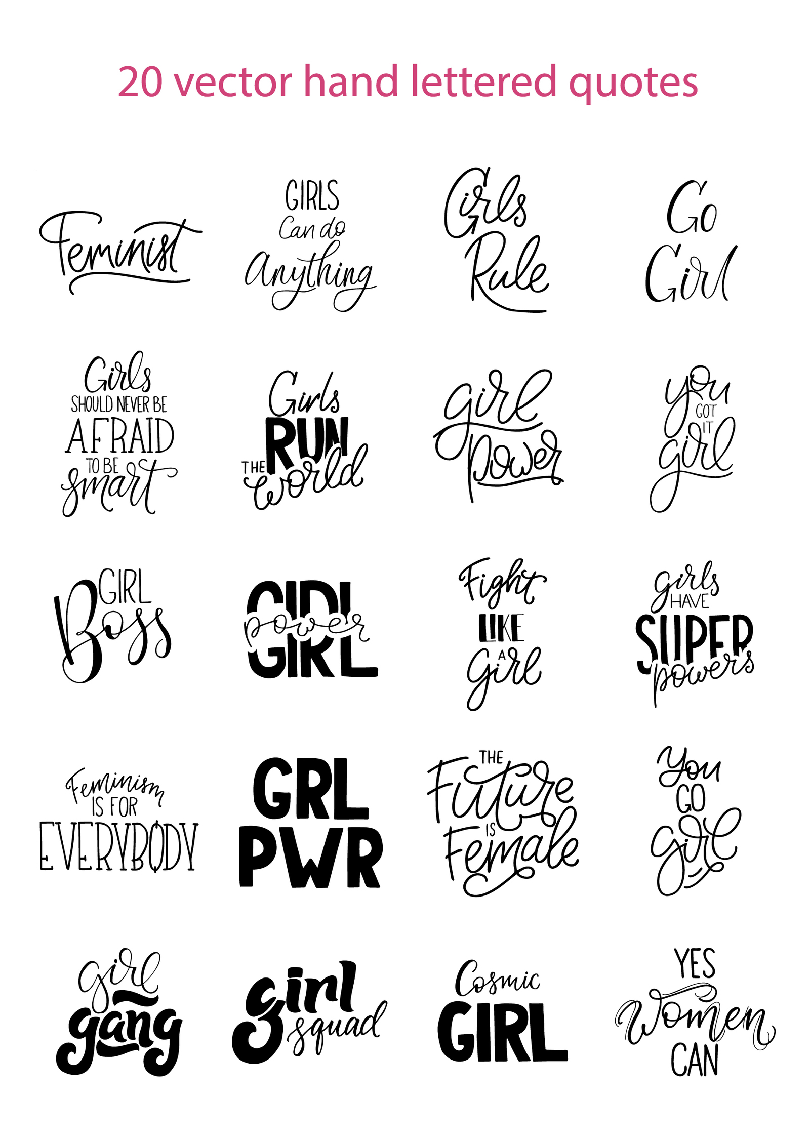 Girl Power In Lettering On Yellow Images Creative Store