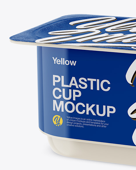 Glossy Yoghurt Cup Mockup - Half Side View Glossy Yoghurt Cup Mockup - Half Side View