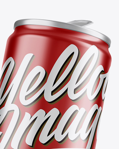 Aluminium Can With Metallic Finish Mockup on Yellow Images Object Mockups