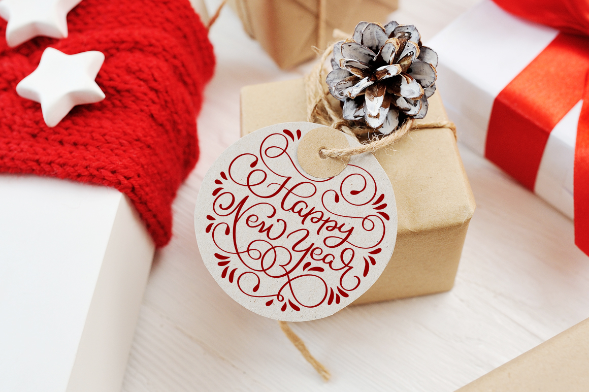 Merry Christmas Quotes and Objects Calligraphy Collection in Lettering on Yellow Images Creative
