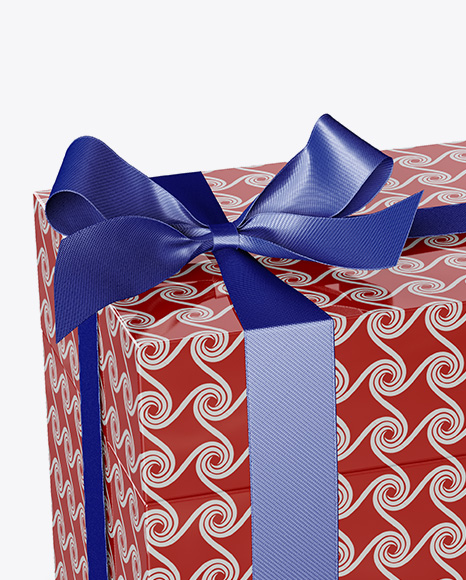 Glossy Gift Box Mockup   Half Side View PSD #3