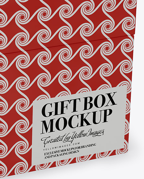 Glossy Gift Box Mockup   Half Side View PSD #4