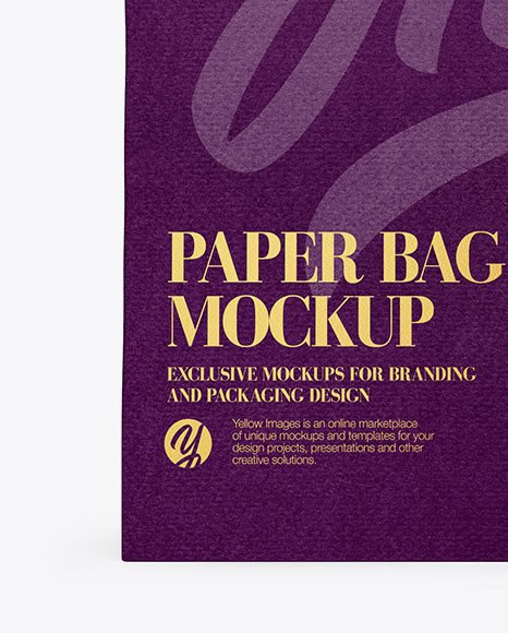 Download Paper Bag W Label Mockup Front View In Bag Sack Mockups On Yellow Images Object Mockups