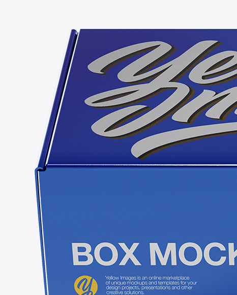 Metallic Box Mockup - Front View (High-Angle Shot) Metallic Box Mockup - Front View (High-Angle Shot)