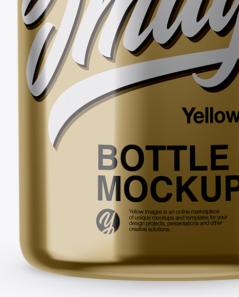 Download Metallic Plastic Bottle In Box Mockups On Yellow Images Object Mockups PSD Mockup Templates