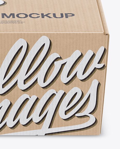 Kraft Box Mockup   Front View (High Angle Shot) PSD #2