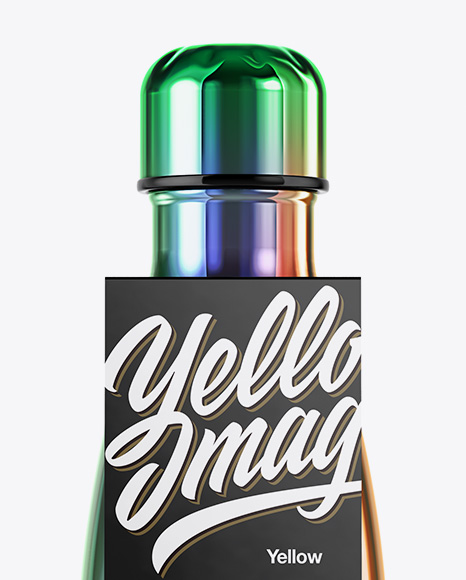 500ml Chameleon Stainless Steel Bottle with Label Mockup PSD #1