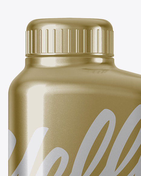 Metallic Plastic Bottle Mockup In Bottle Mockups On Yellow Images Object Mockups