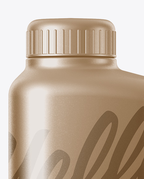 Matte Metallic Plastic Bottle Mockup on Yellow Images Object Mockups