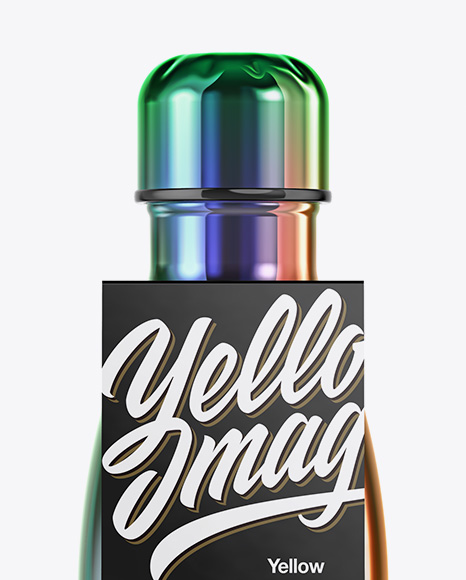 250ml Chameleon Stainless Steel Bottle with Label Mockup PSD #1