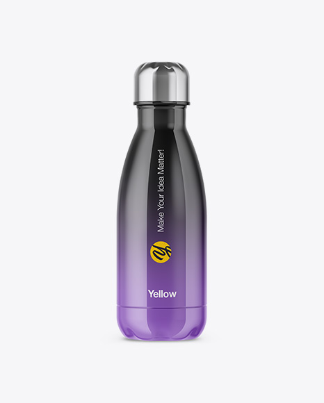 250ml Bottle With Glossy Label Mockup In Bottle Mockups On Yellow Images Object Mockups
