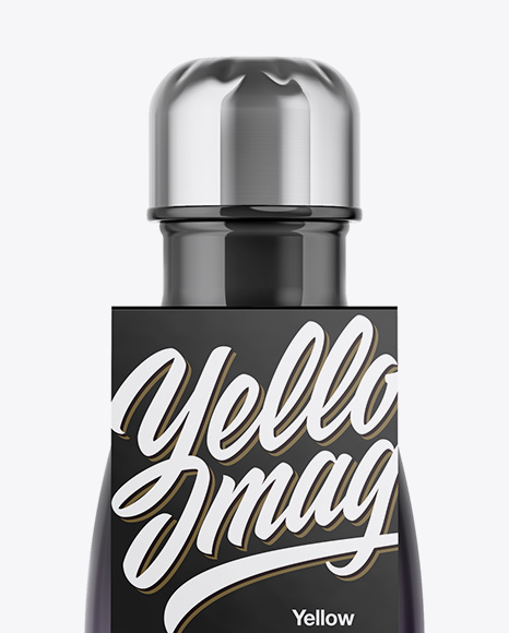 250ml Bottle with Glossy Label Mockup PSD #1