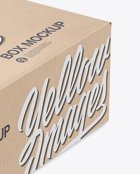 Kraft Box Mockup   Half Side View (High Angle  Shot) PSD #1