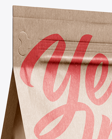 Kraft Coffee Bag Mockup   Half Side View PSD #3