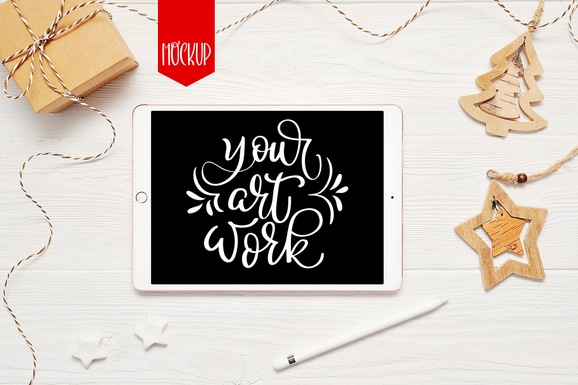 Download Christmas Ipad Mock Up In Device Mockups On Yellow Images Creative Store