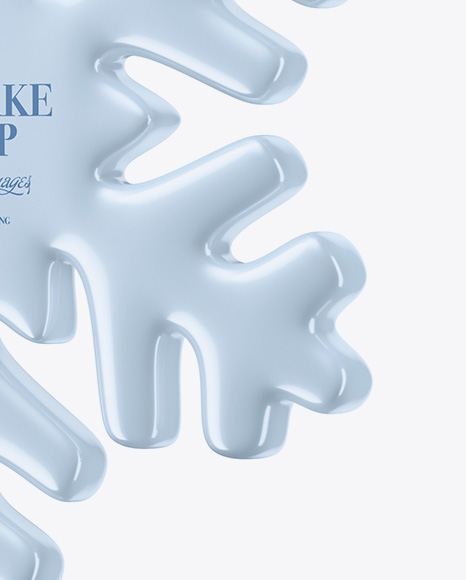 Glossy Snowflake Mockup - Half Side View - Free Download Images High