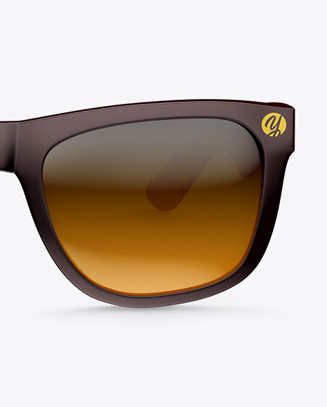 Download Sunglasses Mockup Front View In Apparel Mockups On Yellow Images Object Mockups PSD Mockup Templates