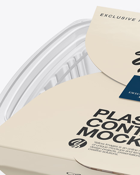 Transparent Container with Paper Label Mockup   Half Side View PSD #6