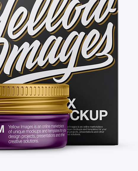 Download Matte Lip Balm Tin With Matte Box Mockup Front View In Can Mockups On Yellow Images Object Mockups