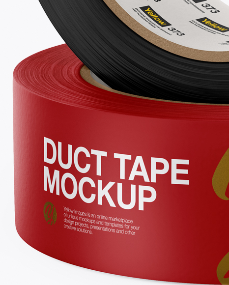 Download Two Matte Duct Tape Rolls Mockup Front View In Stationery Mockups On Yellow Images Object Mockups PSD Mockup Templates