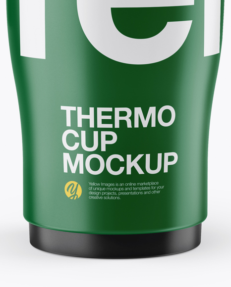 Download Matte Opened Thermo Cup Mockup In Object Mockups On Yellow Images Object Mockups PSD Mockup Templates