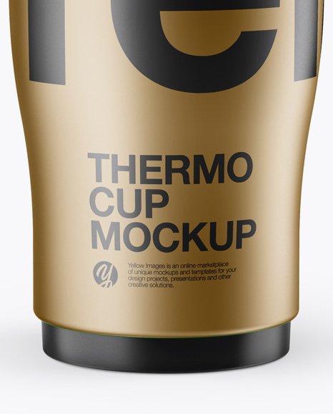 Metallic Opened Thermo Cup Mockup - Free Download Images High Quality