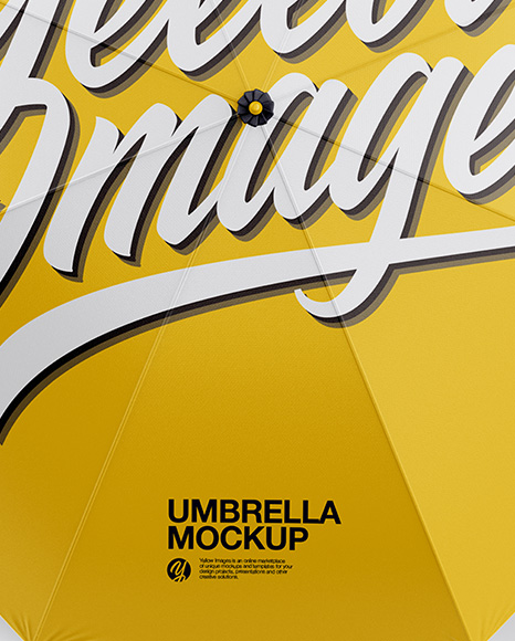 Download Umbrella Top View In Object Mockups On Yellow Images Object Mockups PSD Mockup Templates