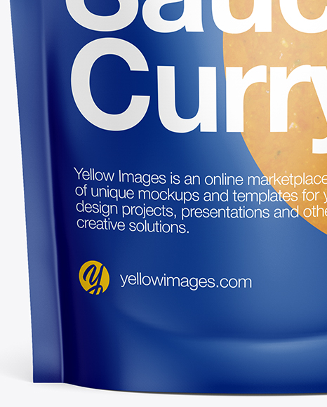 Download Matte Transparent Stand Up Pouch W Curry Sauce Mockup Front View In Pouch Mockups On Yellow Images Object Mockups Yellowimages Mockups