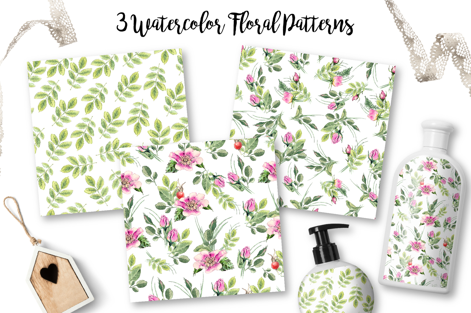 Watercolor flower Clip Art – Eglantine