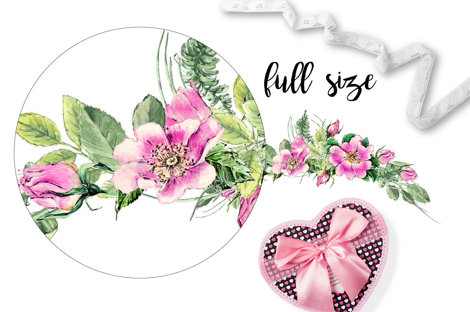 Watercolor flower Clip Art – Eglantine