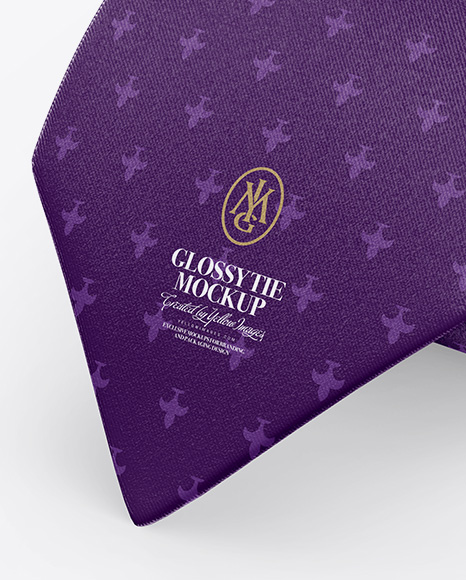 Download Glossy Tie Mockup - Half Side View (High-Angle Shot) in ...