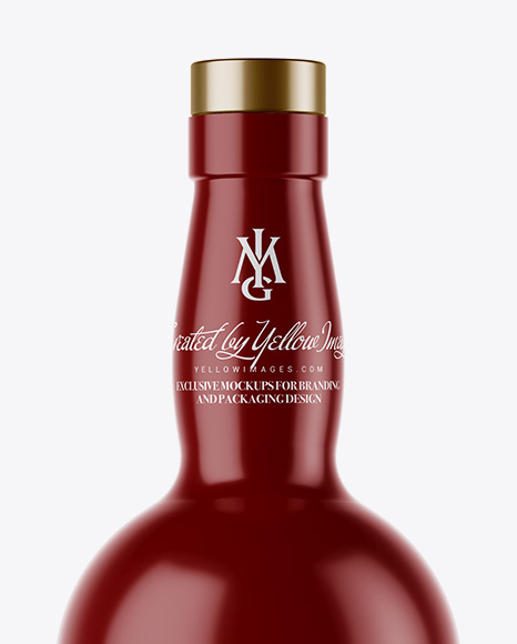 Glossy Ceramic Bottle Mockup PSD #2