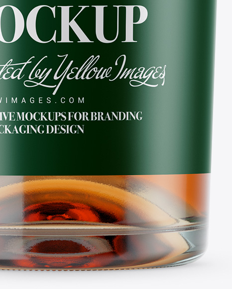 Clear Glass Whisky Bottle Mockup PSD #1