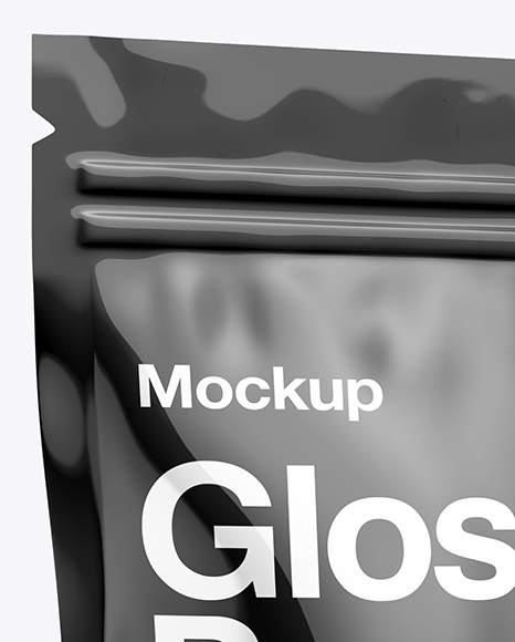 Glossy Stand Up Pouch Mockup   Half Side View PSD #2