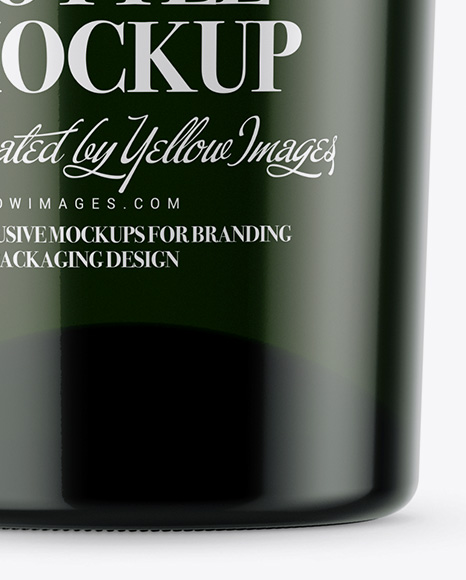 Green Bottle Mockup PSD #1