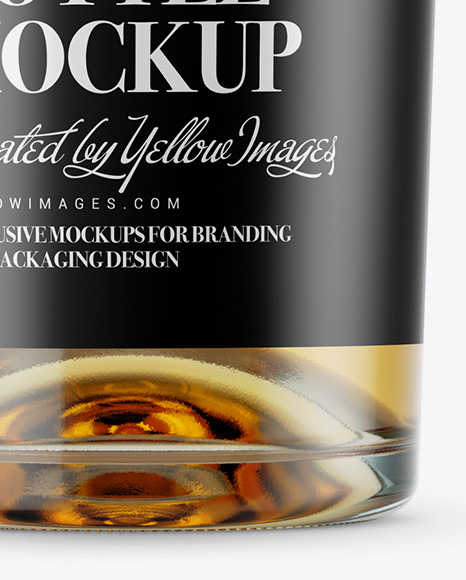 Clear Glass Whisky Bottle Mockup PSD #1