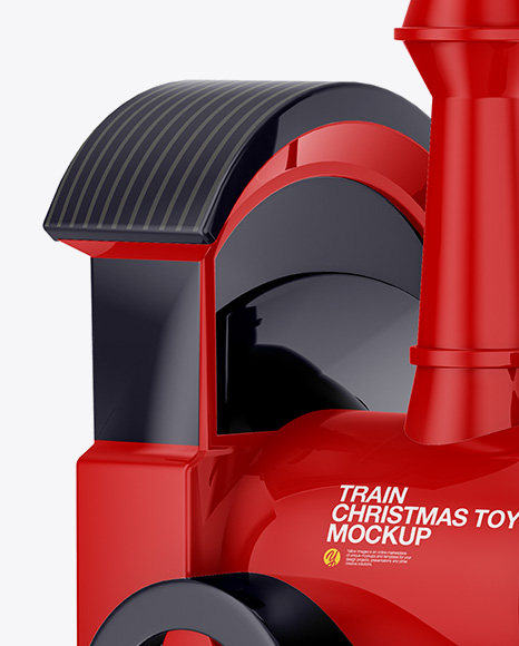 Glossy Train Christmas Toy Mockup on Yellow Images Object Mockups