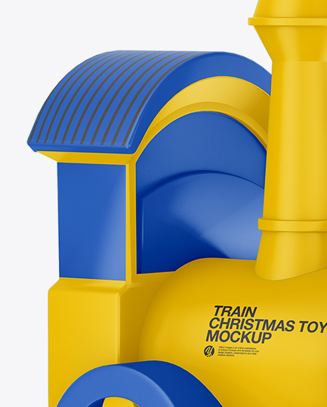 Matte Train Christmas Toy Mockup on Yellow Images Object Mockups