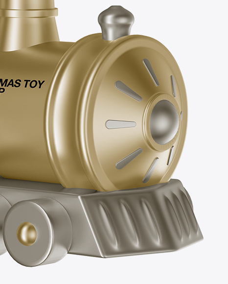 Metallic Train Christmas Toy Mockup - Free Download Images High Quality