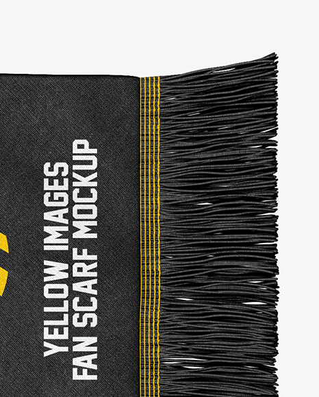 Fan Scarf Mockup - Top View in Apparel Mockups on Yellow ...