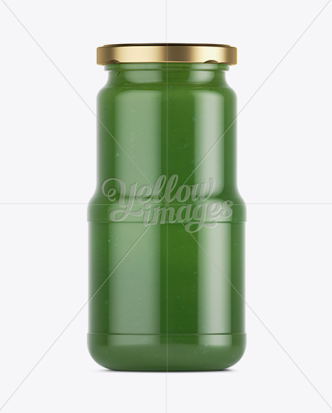 Download Glass Kiwi Jam Jar Mockup Front View In Jar Mockups On Yellow Images Object Mockups PSD Mockup Templates