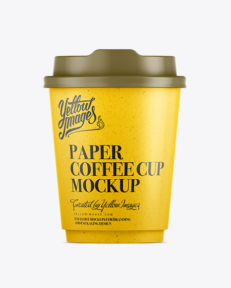 Download 250ml White Paper Cup Mockup In Cup Bowl Mockups On Yellow Images Object Mockups PSD Mockup Templates