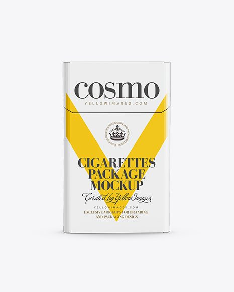 Flip Top Hard Pack Cigarette Case Mockup In Box Mockups On Yellow Images Object Mockups