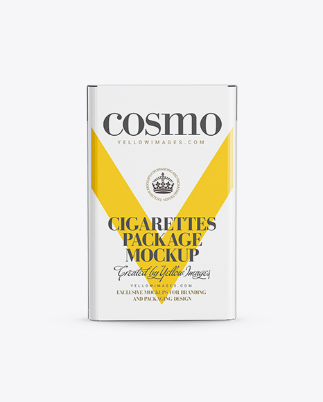 Download Flip Top Hard Pack Cigarette Case Mockup In Box Mockups On Yellow Images Object Mockups PSD Mockup Templates